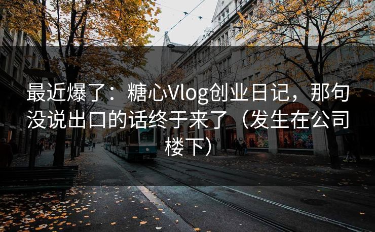 最近爆了：糖心Vlog创业日记，那句没说出口的话终于来了（发生在公司楼下）
